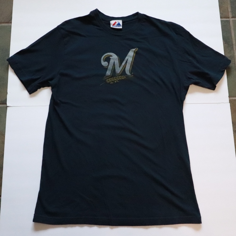 Majestic Milwaukee Brewers T-Shirt Mens Sz L